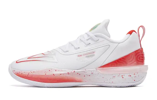 PEAK Taichi Triangle 3.0 Cushioning Slip Resistant Low top Basketball Shoes Men's White Red