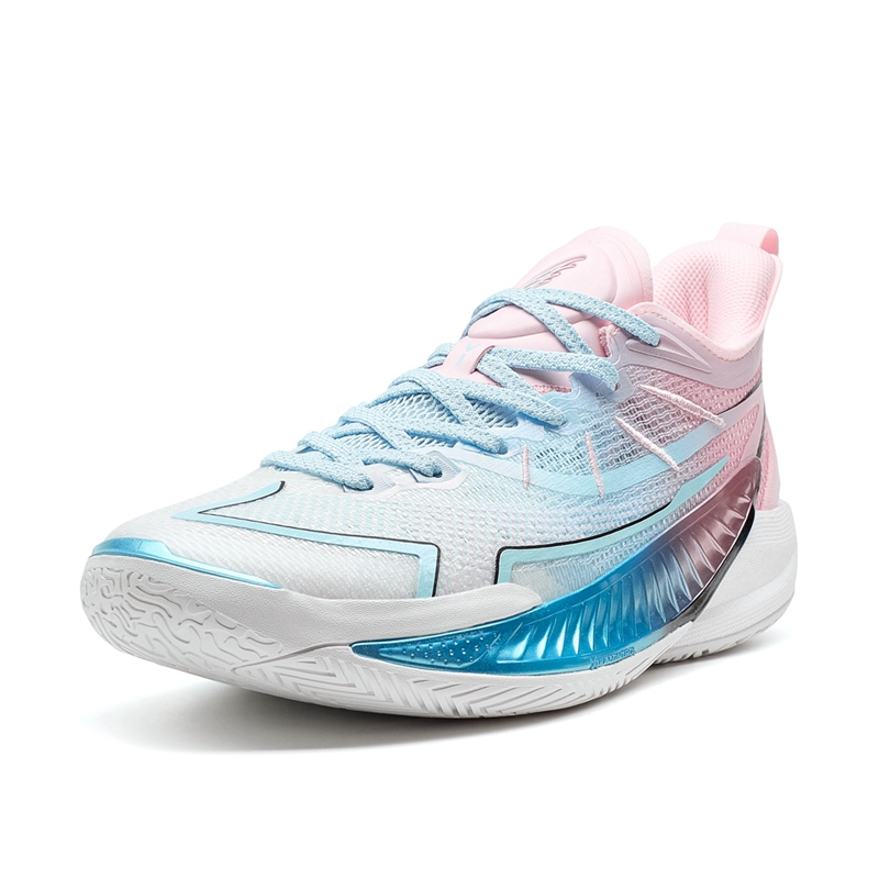 XTEP Cushioning Slip Resistant Support Cushioning Slip Resistant Support Low top Basketball Shoes Men’s Pink Blue White