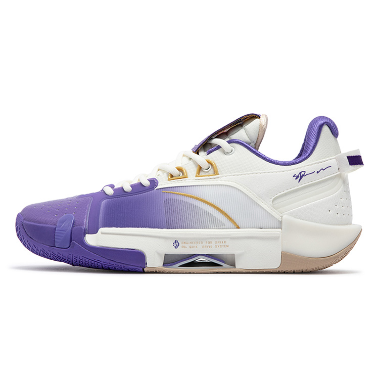 361° Cushioning Slip Resistant Abrasion Resistant Low top Basketball Shoes Men’s Ultraviolet White
