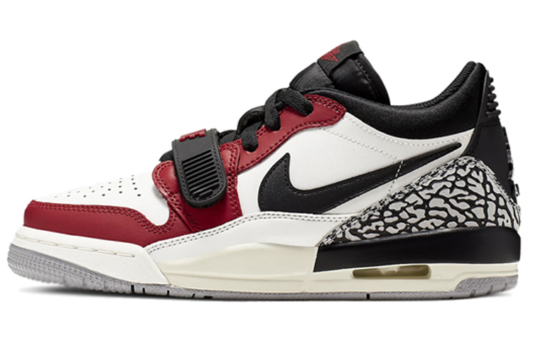 Jordan Legacy 312 Low cowhide leather Chicago lightweight low-top retro basketball shoes women's red and white
