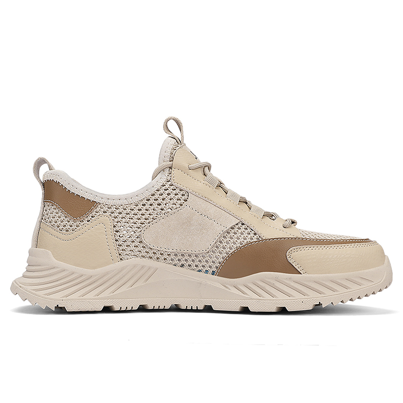 Jeep Abrasion Resistant Cushioning, Odor Resistant Low top Mountaineering Hiking Shoes Men’s Beige