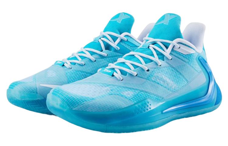 XTEP Basketball Shoes Men’s Low Top New White/Sky Blue