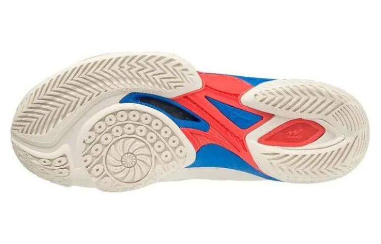 Mizuno Wave Claw 2 Cushioning, Wear Resistant Low top Badminton Shoes Unisex White Blue