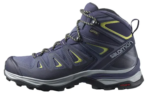 SALOMON X Ultra 3 Wide Mid Gore Te Abrasion Resistant Mid top Hiking Shoes Women's Indigo