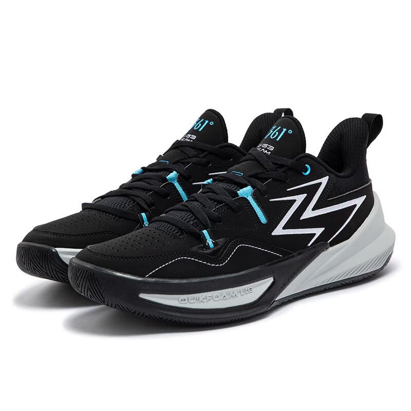 361° Big3 Team Mesh, Synthetic Leather Slip Resistant Support Low top Basketball Shoes Men’s Black Gray
