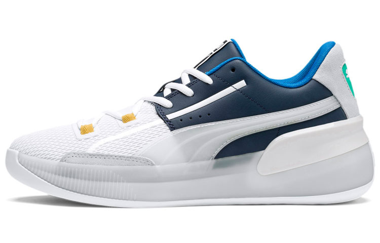 Баскетбольные кроссовки PUMA Clyde Hardwood (сине-белые)