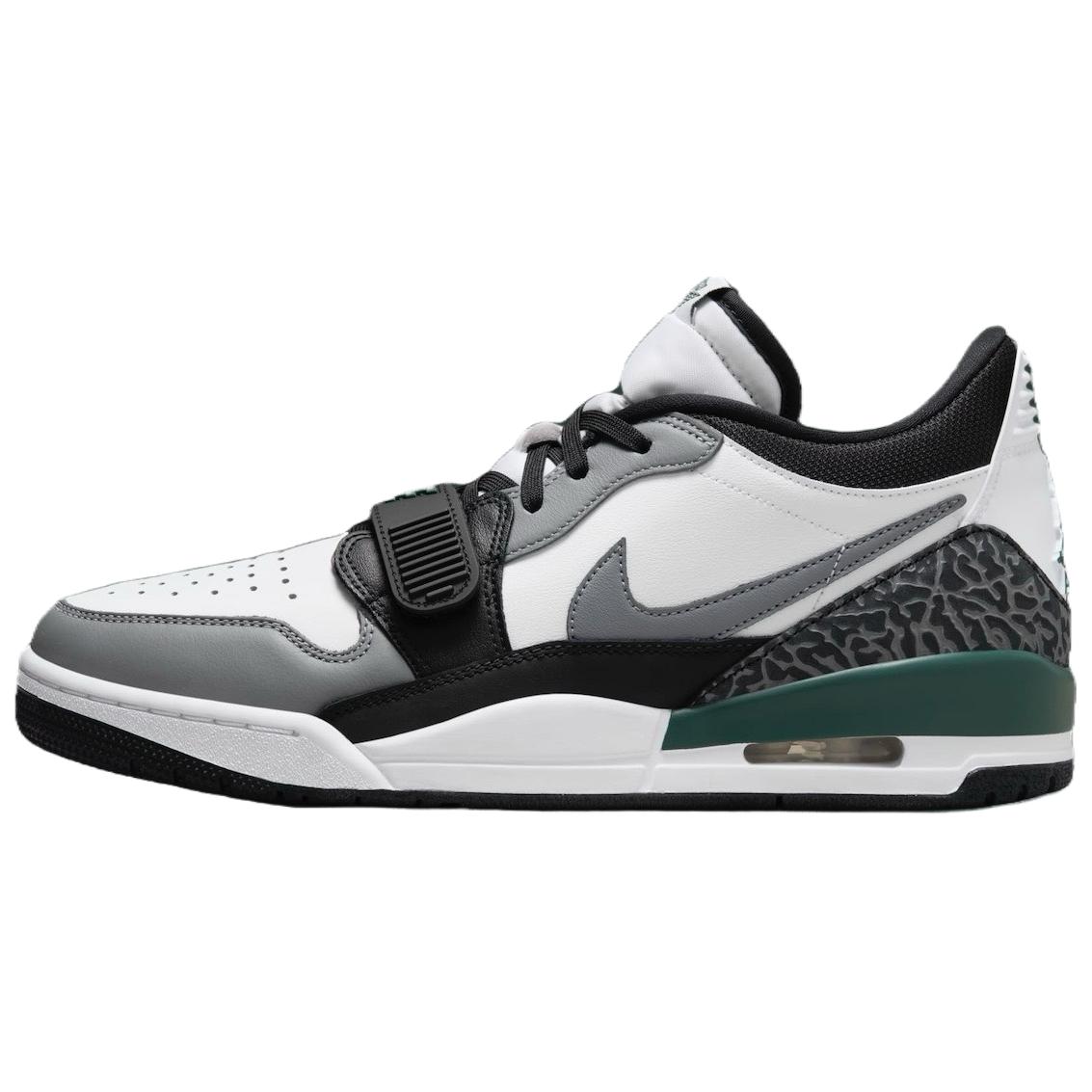 Jordan Legacy 312 Low Oxidized Green Fashionable and Versatile Shock Absorbing Low Top Retro Basketball Shoes Men's Gray White
