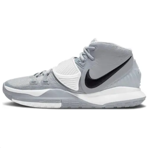 Nike Kyrie 6 Slip Resistant Abrasion Resistant Mid top Basketball Shoes Men's Silver Gray