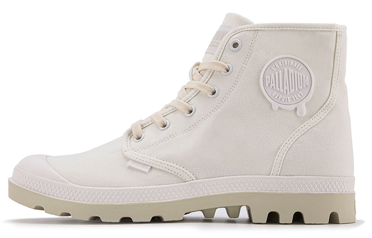 Palladium Pampa HiMcr Abrasion Resistant Abrasion Resistant High top Canvas Shoes Unisex Ivory