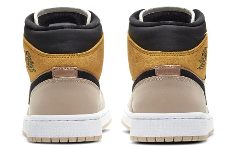 Женские кроссовки Jordan Air Jordan 1 Mid SE "Particle Beige" (розово-черно-оранжевый) — 粉/黑/橘 — фото 5