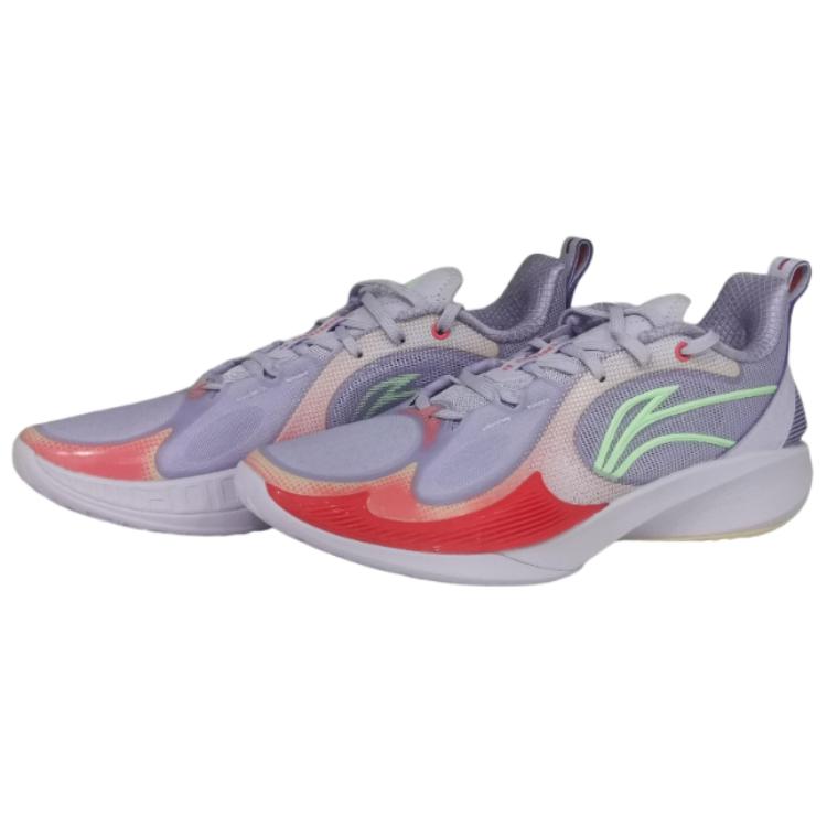 Li Ning Speed 2V2 TPU Abrasion Resistant, Breathable, Lightweight Low top Basketball Shoes Men’s Gray Purple
