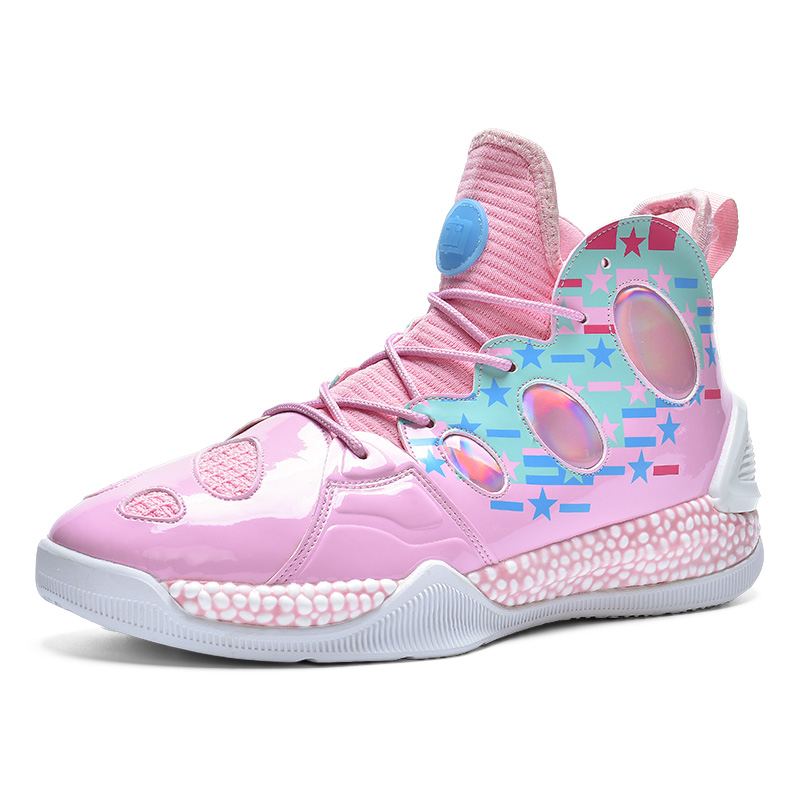 IVERSON Slip Resistant Abrasion Resistant High top Basketball Shoes Unisex Cherry Blossom Pink