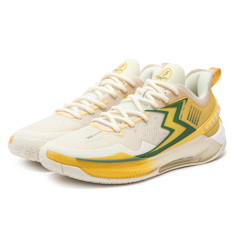 361° BIG3 5.0 Quick PRO Basketball Shoes Men’s Low Top Feather White/Stamen Yellow