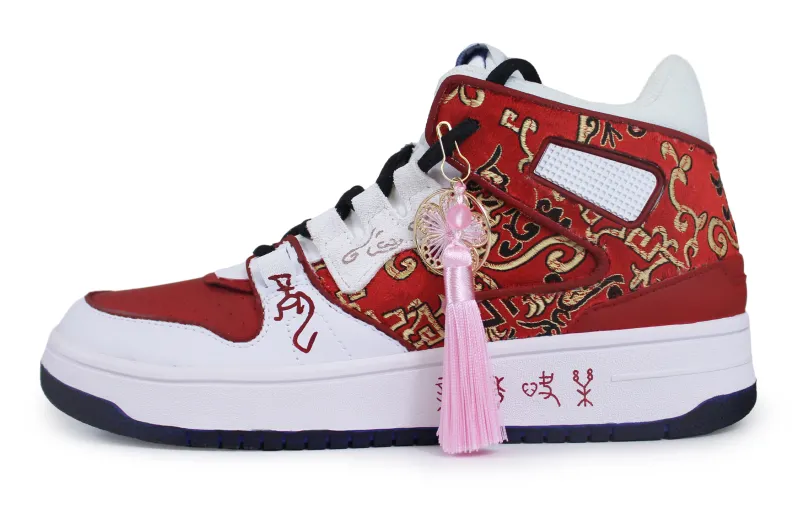 Li Ning Attack Xichu CNY High top Vintage Basketball Shoes Women's Red White