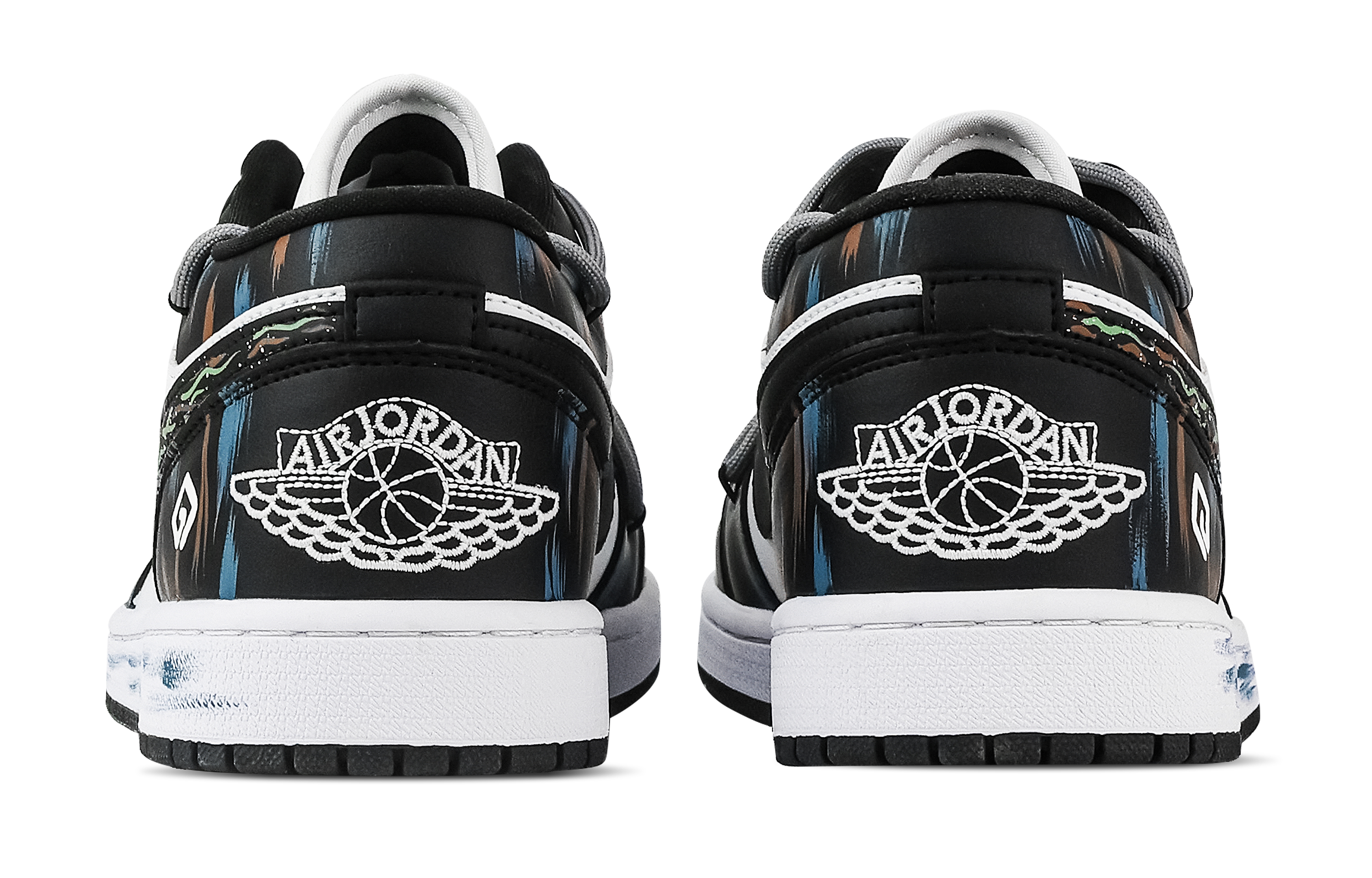 Jordan Air Jordan 1 Sea Dark Fire Low top Vintage Basketball Shoes Unisex Black