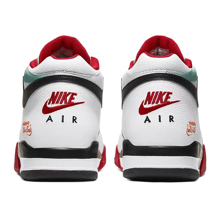 Nike Flight Legacy Cushioning Slip Resistant Abrasion Resistant Mid top Vintage Basketball Shoes Unisex Red White