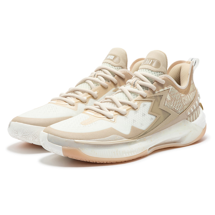 361° BIG3 5.0 Quick PRO Cushioning Abrasion Resistant Coverage Low top Carbon Plate Basketball Shoes Men’s White Gold