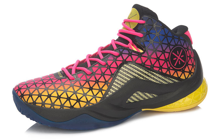 Li Ning All In Team 4 Basketball Shoes Men’s Mid Top Black/Pink/Yellow