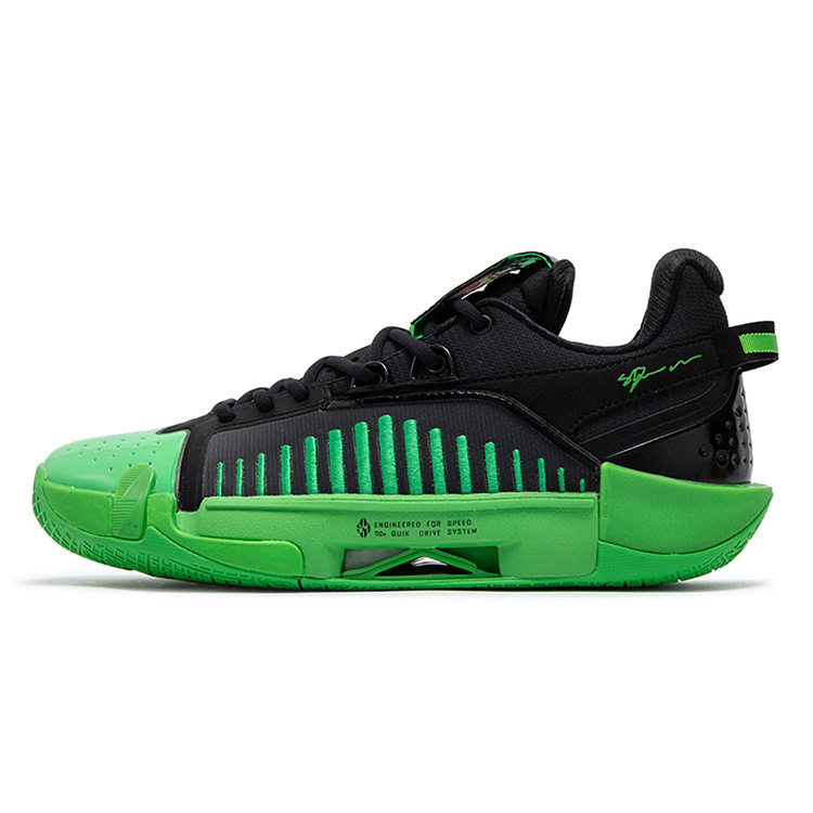 361° Cushioning Slip Resistant Abrasion Resistant Low top Basketball Shoes Men’s Black Shine Green