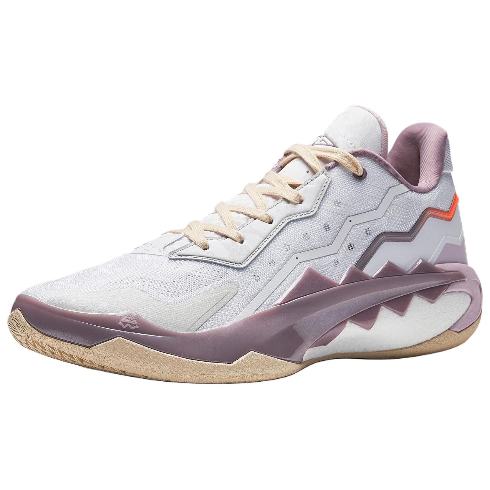 Anta Cushioning, Wear Resistant Low top Basketball Shoes Men’s White Gray Purple
