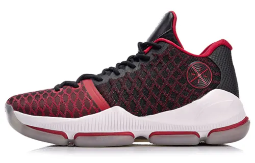 LiNing Li Ning WOW 1 Wade series professional fabric synthetic leather shock-absorbing non-slip wear-resistant lightweight low-top basketball shoes men's black and red