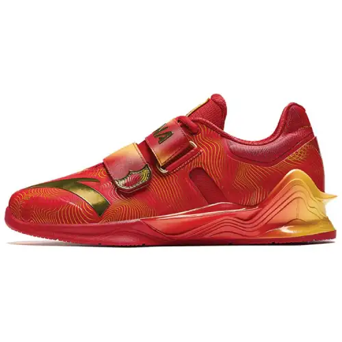 Anta Zhen Yue Comfortable Slip Resistant Abrasion Resistant Low top Training Shoes Men's Red Gold