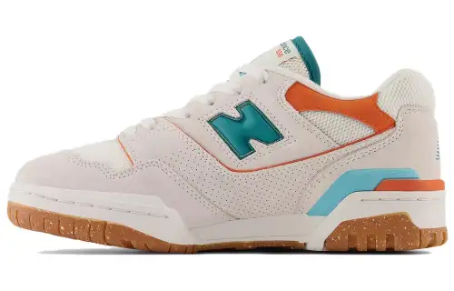 New Balance NB 550 low top retro basketball shoes women's gray green orange