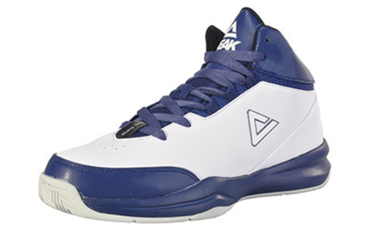 PEAK Comfortable And Versatile, Fleece Lined Cushioning Slip Resistant Mid top Basketball Shoes Men’s White Blue