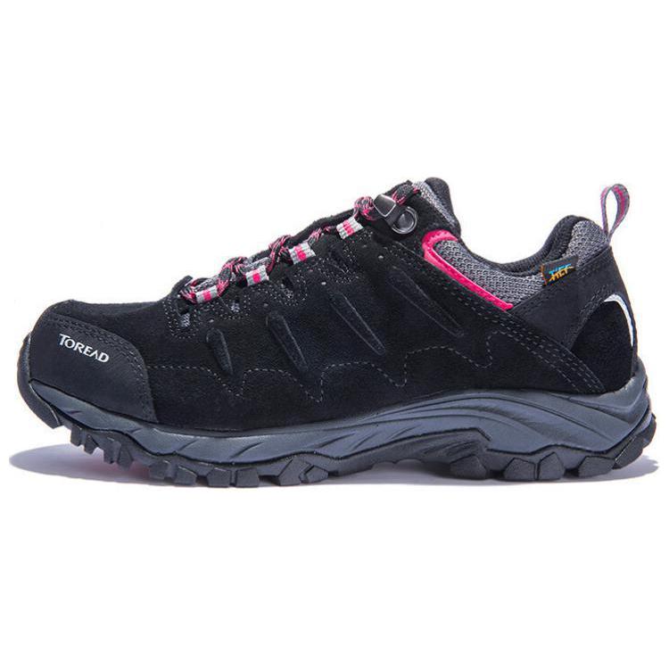 TOREAD Slip Resistant, Abrasion Resistant, Breathable Low top Mountaineering Shoes Women’s Black Red