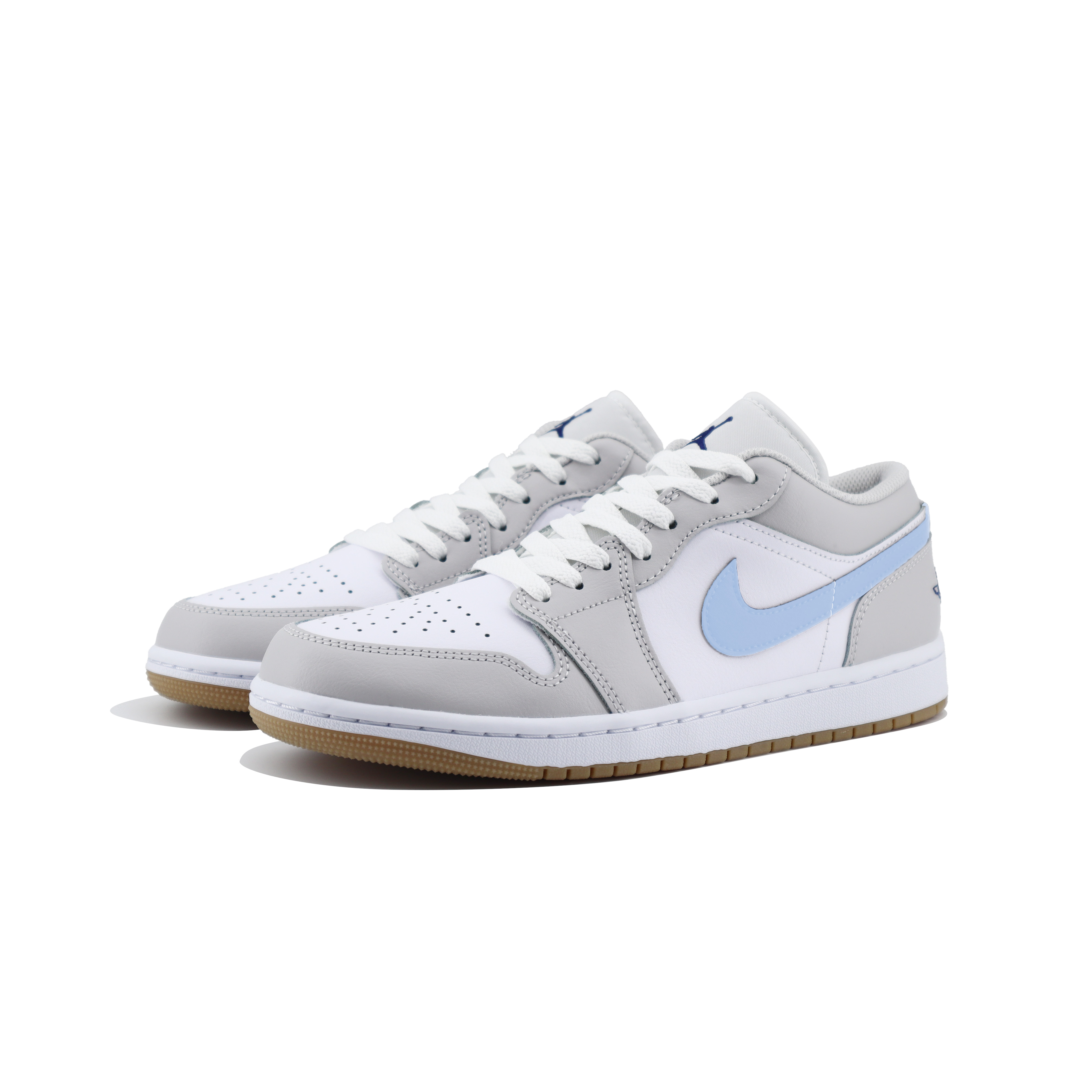 Jordan Air Jordan 1 Slip Resistant Abrasion Resistant Low top Vintage Basketball Shoes Unisex White Gray