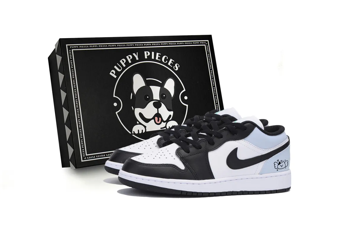 Jordan Air Jordan 1 Vintage Basketball Shoes Men's Low Top Black Blue