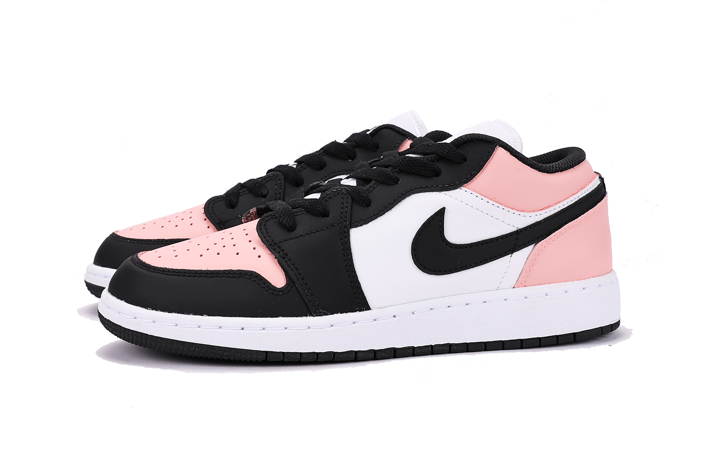 Jordan Air Jordan 1 Chestnut Anti-Slip Wear-Resistant Low-Top Vintage Basketball Shoes GS Black Pink