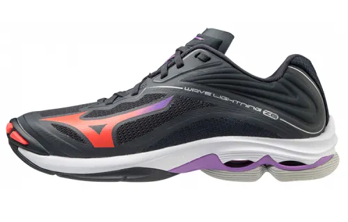 Mizuno Wave Lightning Z6 Volleyball Shoes Unisex Low Top Black/Purple