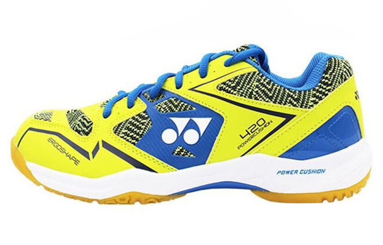 YONEX Cushioning Slip Resistant Cushioning Slip Resistant Low top Badminton Shoes Unisex Yellow Blue