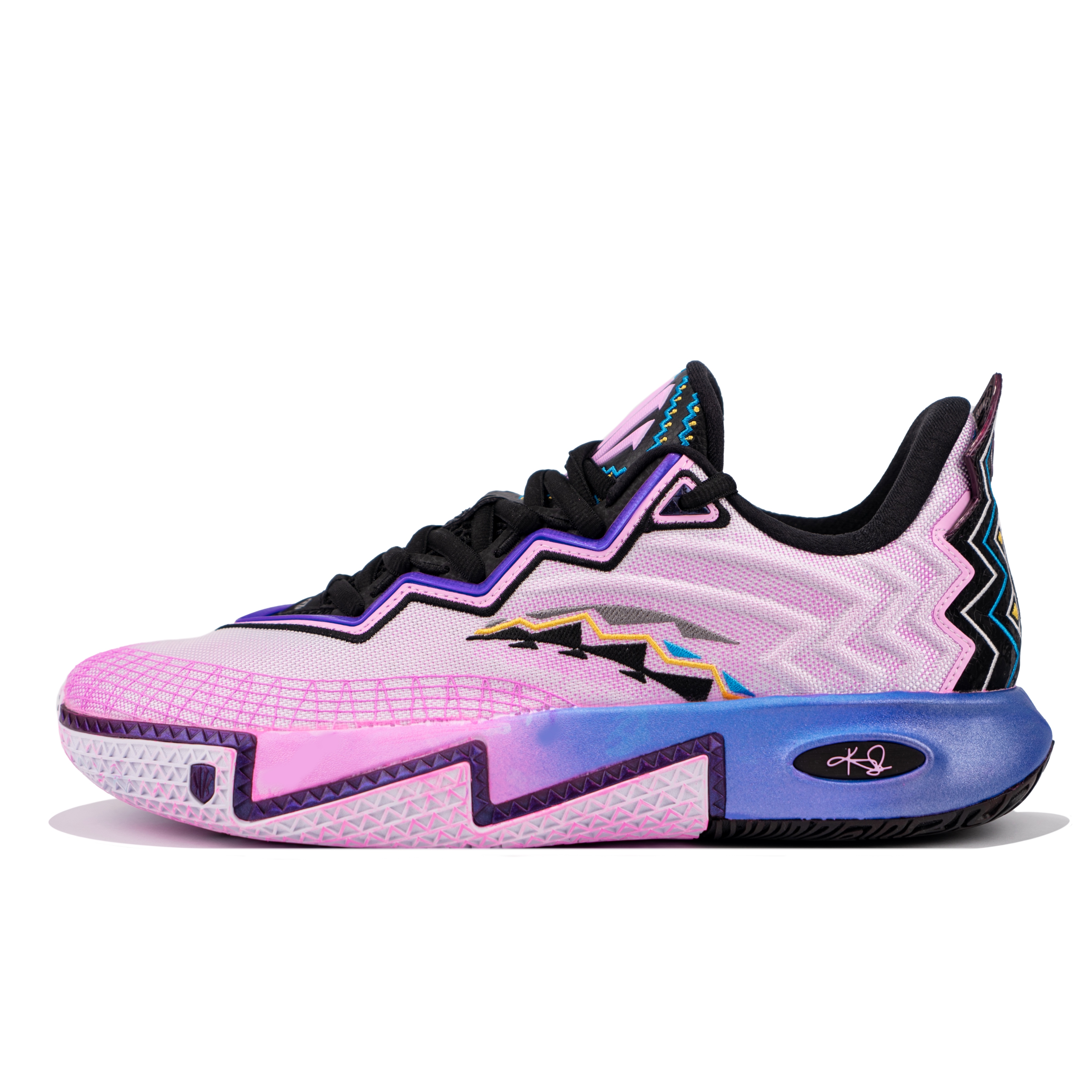 Anta KAI 2 Low top Nitrogen Technology Basketball Shoes Men’s Blue Pink Mismatched