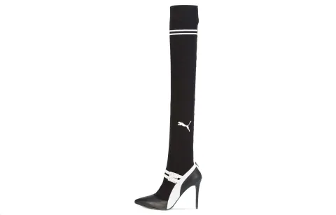 PUMA X Fenty Knitted High Mary Jane Heels Slip On 'Black' Women's