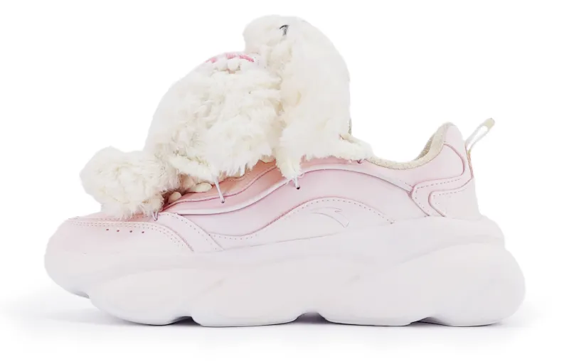 Anta Cat Paw Cushioning Slip Resistant Abrasion Resistant Low top Chunky Sneakers Women's Pink