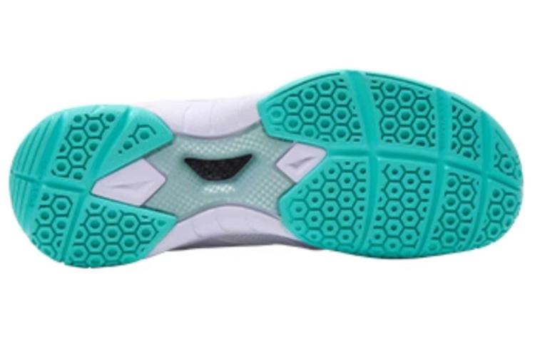 KUMPOO Colored Glaze Mesh, Synthetic Leather Cushioning, Wear Resistant Low top Badminton Shoes Unisex White Green