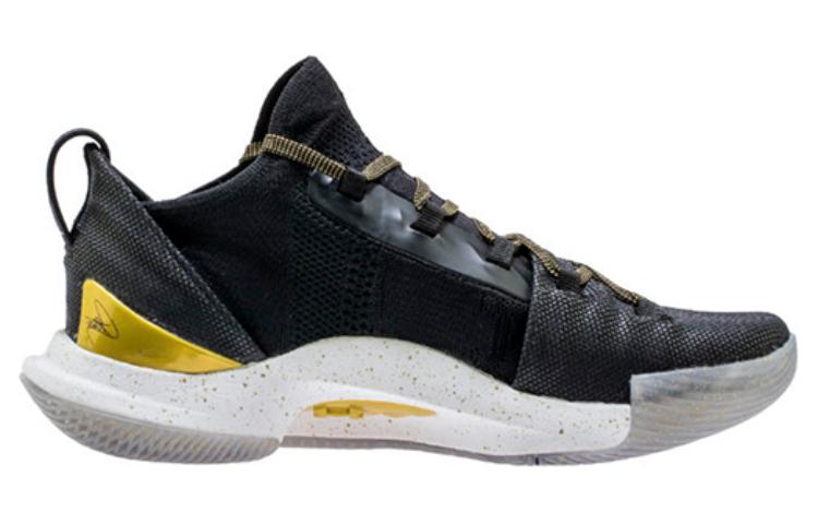 Мужские кроссовки Under Armour Curry 5 (черно-золотые) — Чёрный / золотой — фото 2