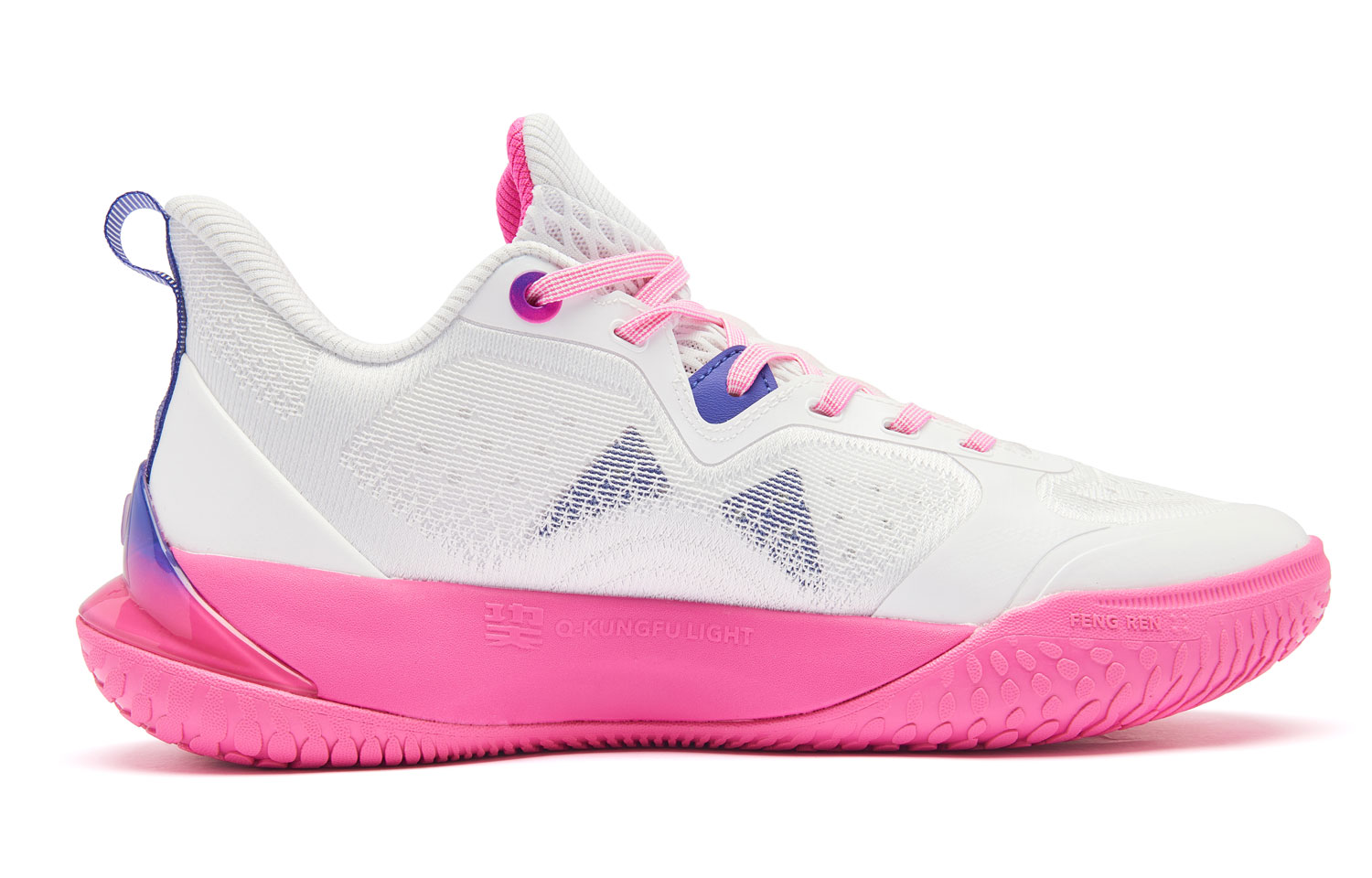 QIAODAN Wind Blade 4 Cushioning Support Abrasion Resistant Slip Resistant Low top Basketball Shoes Men’s Pink Purple