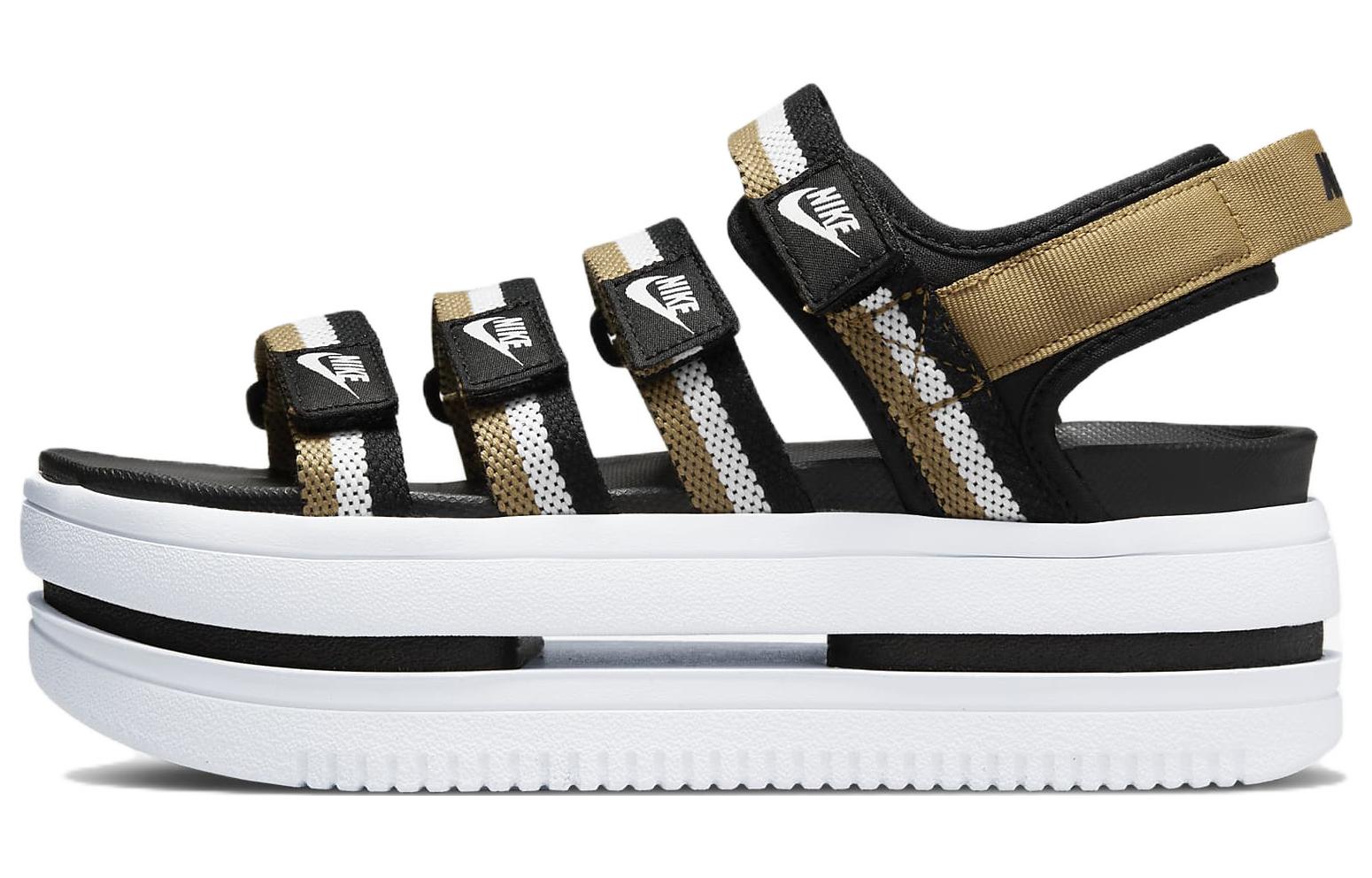 Nike Icon Classic Sports Black Brown Sandals 'Black Brown' Women's