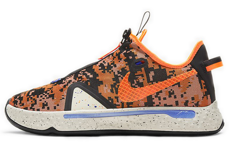 Мужские кроссовки Nike PG 4 PCG EP (черно-оранжевые)