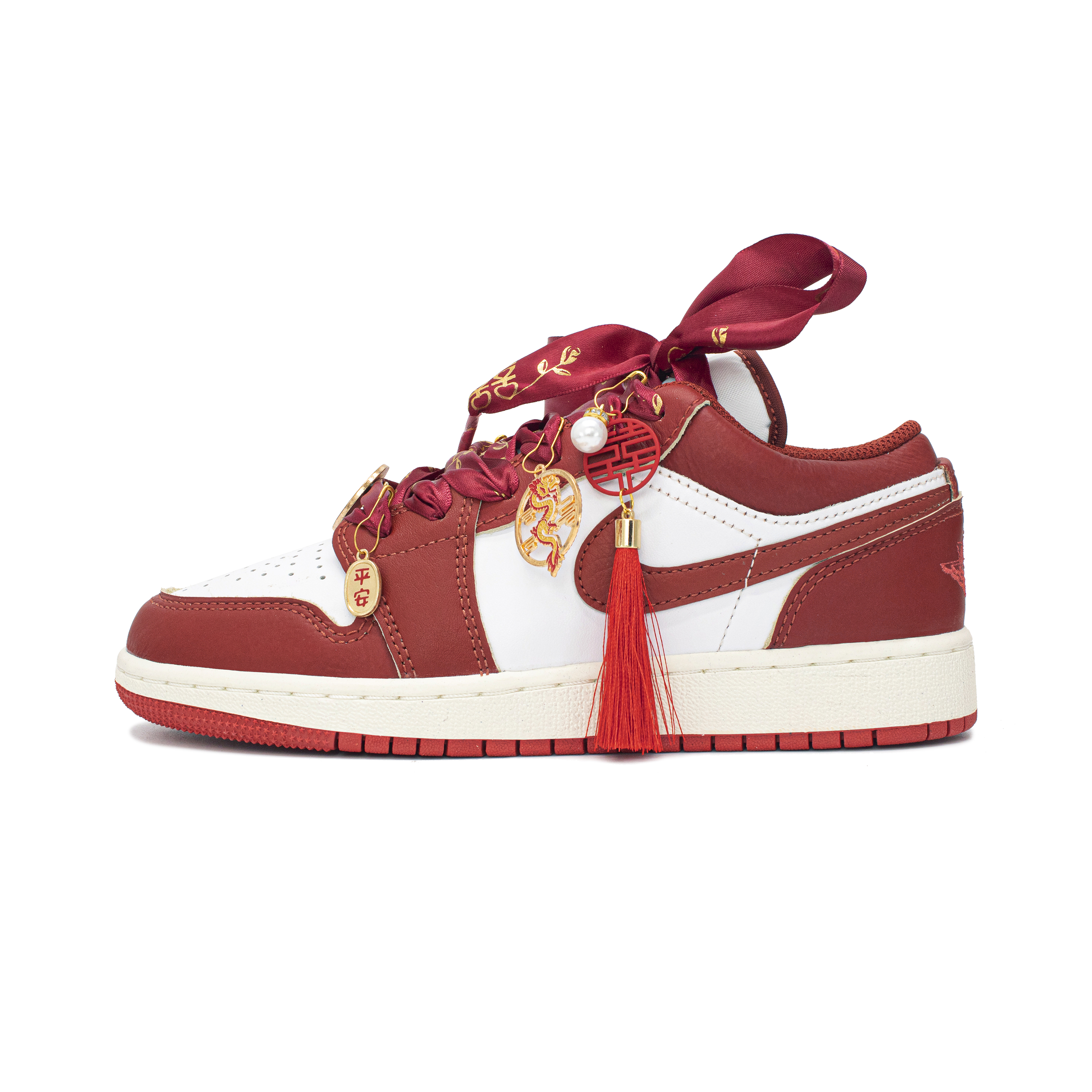 Jordan Air Jordan 1 Vintage Basketball Shoes Unisex Low Top White/Red
