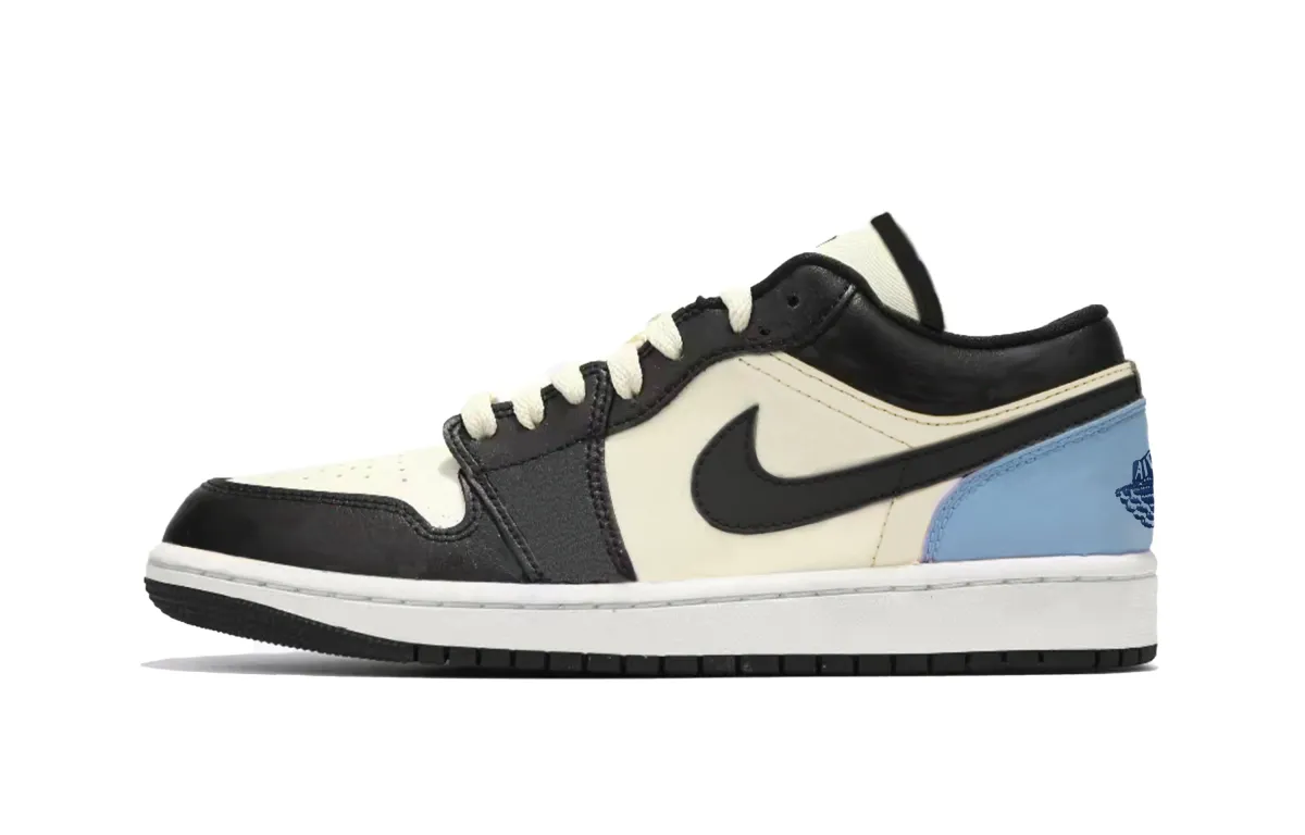 Jordan Air Jordan 1 Low Lightning Panda Cushioning Low top Vintage Basketball Shoes Men's Black White Blue