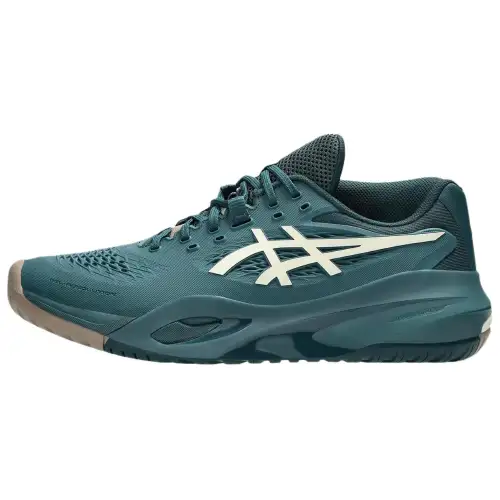 ASICS GEL RESOLUTION 10 Synthetic Leather Abrasion Resistant Breathable Low top Tennis Shoes Men's Dark Green