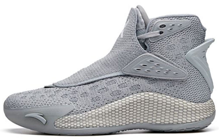 Anta KT5 Comfortable Cushioning Slip Resistant Abrasion Resistant High top Basketball Shoes Men's Gray Silver