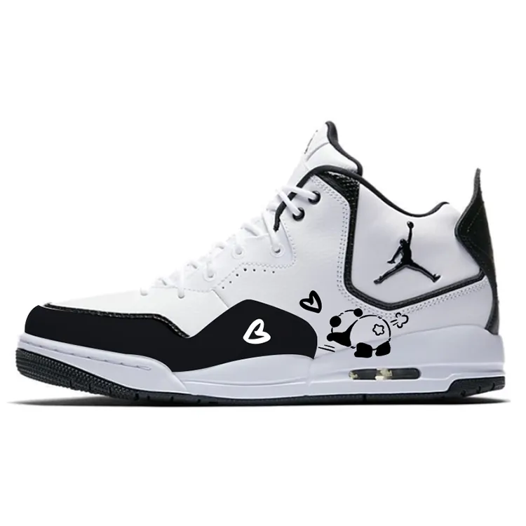 Jordan Courtside 23 Cushioning Slip Resistant Abrasion Resistant Mid top Vintage Basketball Shoes Men's White