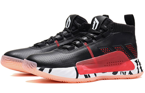 Мужские кроссовки adidas D lillard 5 (черно-белые) — фото 3