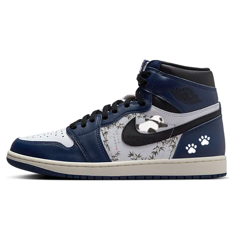 Jordan Air Jordan 1 Cushioning Slip Resistant Breathable Mid top Vintage Basketball Shoes Men’s Blue
