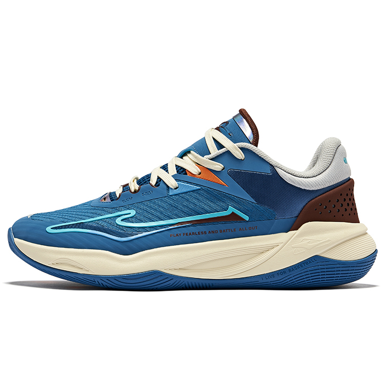 Erke Fearless 1.0 Breathable Anti Twist Grip Low top Basketball Shoes Men’s Indigo Blue Gravel Color